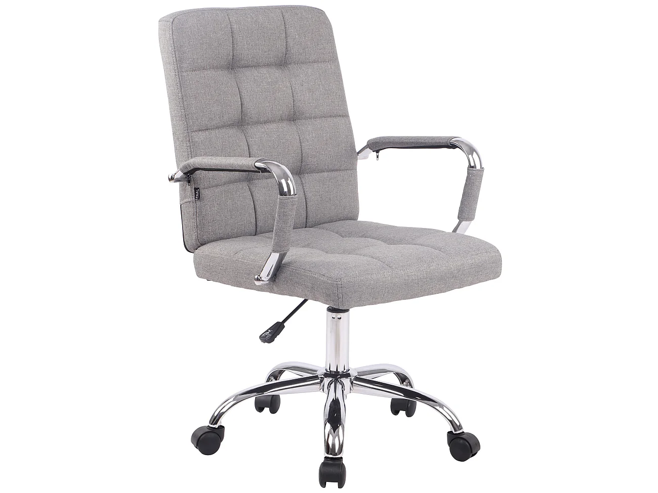 Chaise de bureau - Tissu & Métal chromé - Gris - Deli PRO