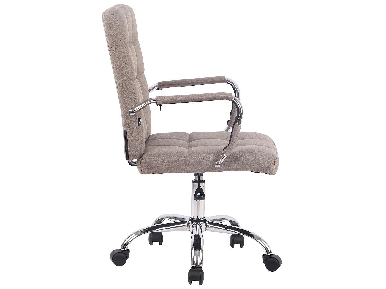 Chaise de bureau - Tissu & Métal chromé - Taupe - Deli PRO