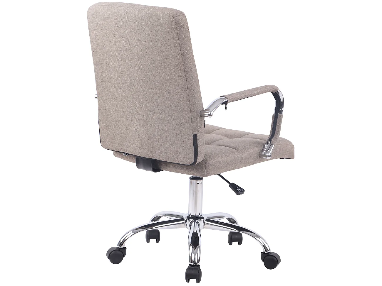 Chaise de bureau - Tissu & Métal chromé - Taupe - Deli PRO