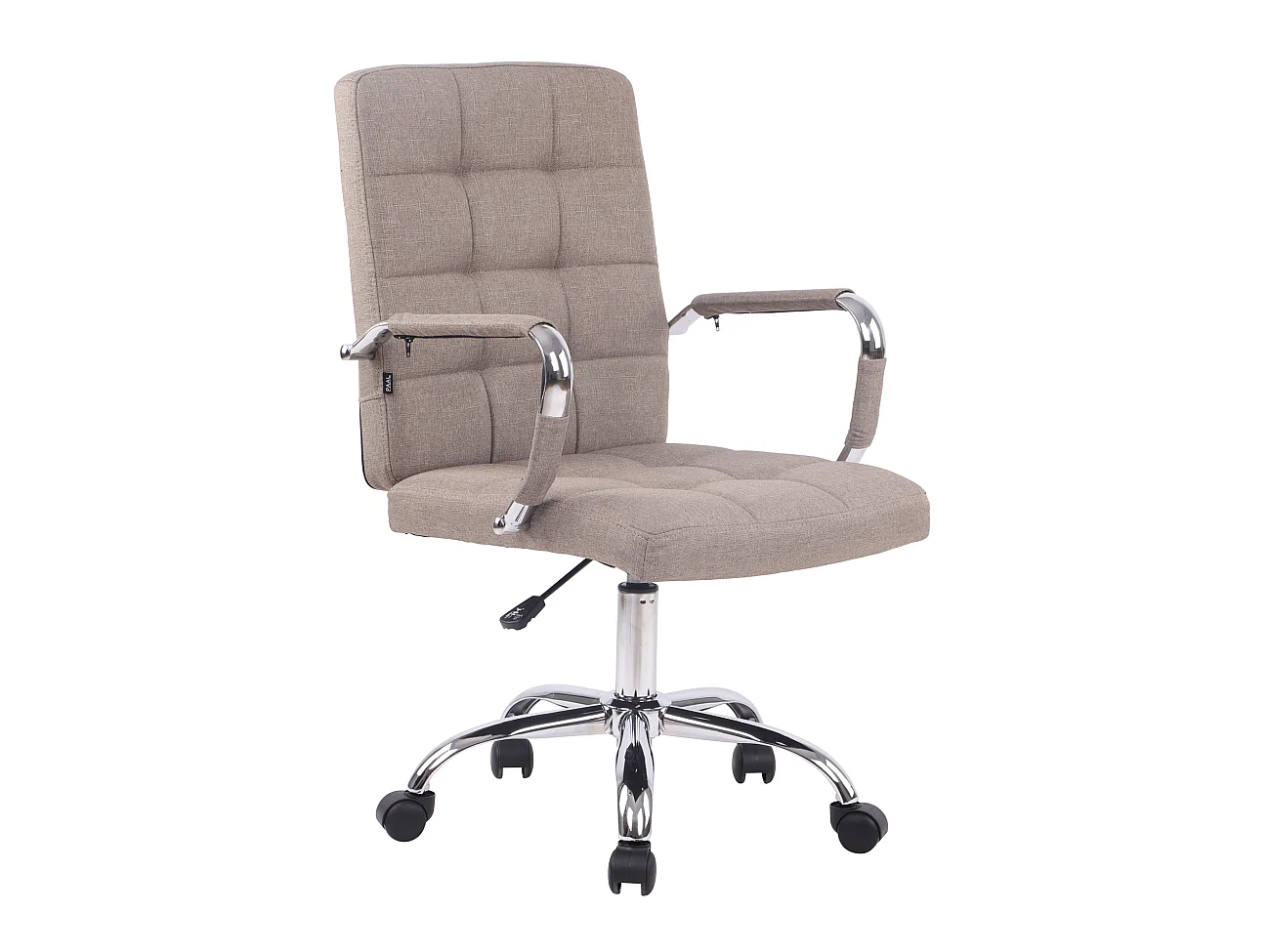 Chaise de bureau - Tissu & Métal chromé - Taupe - Deli PRO