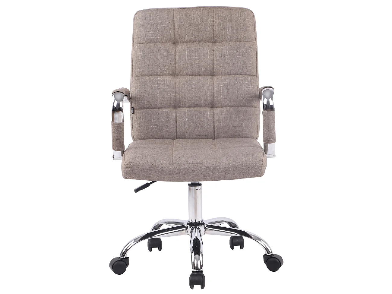 Chaise de bureau - Tissu & Métal chromé - Taupe - Deli PRO