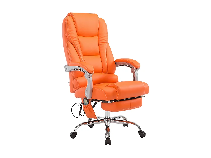 Chaise de bureau - Similicuir & Métal chromé - Orange - Pacific