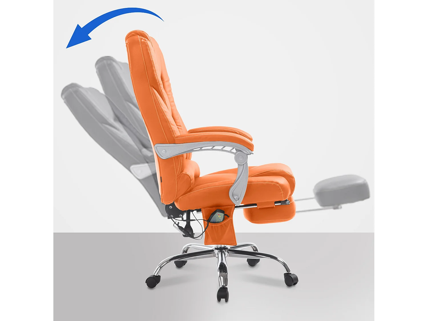 Chaise de bureau - Similicuir & Métal chromé - Orange - Pacific
