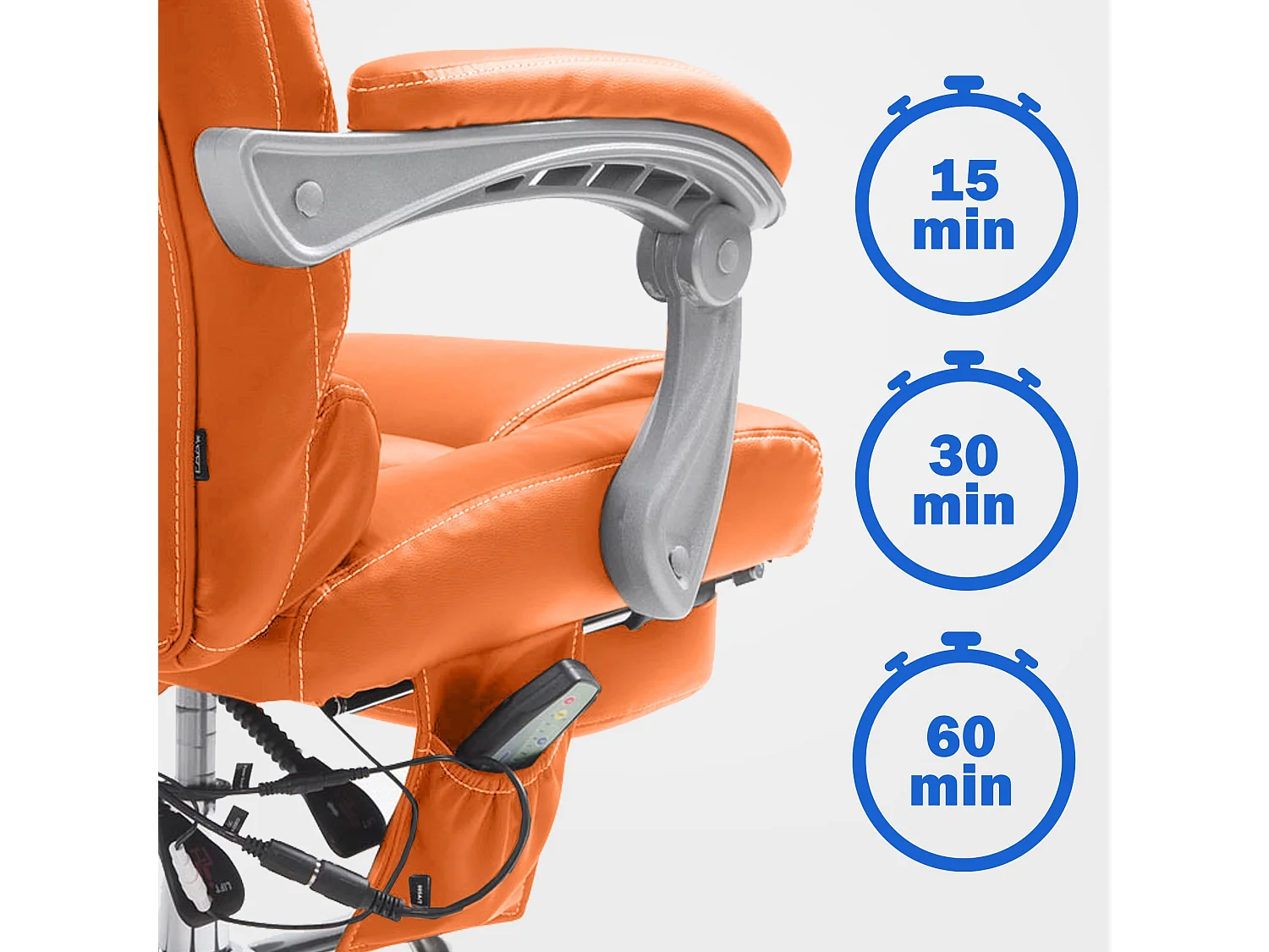 Chaise de bureau - Similicuir & Métal chromé - Orange - Pacific