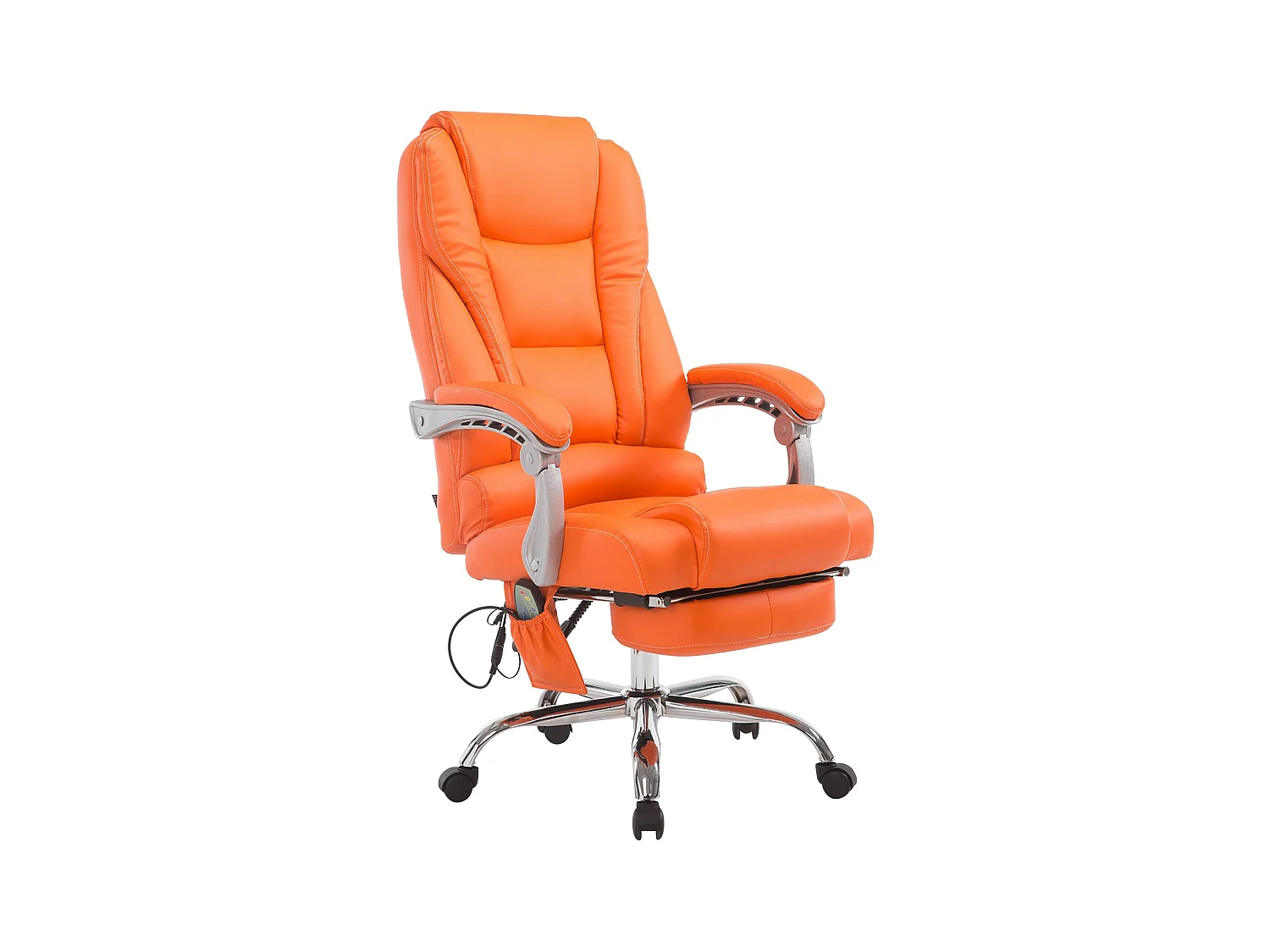 Chaise de bureau - Similicuir & Métal chromé - Orange - Pacific