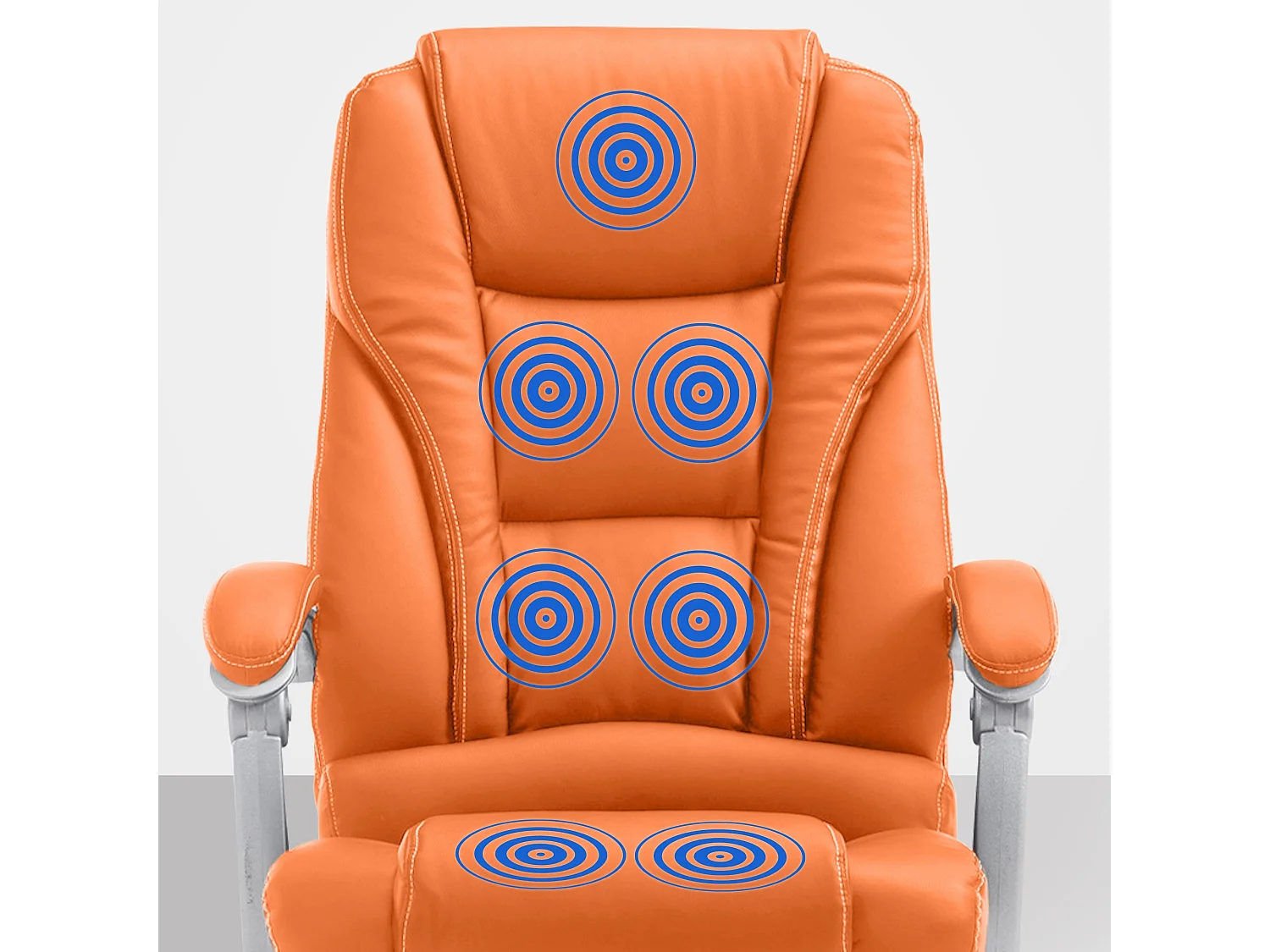 Chaise de bureau - Similicuir & Métal chromé - Orange - Pacific