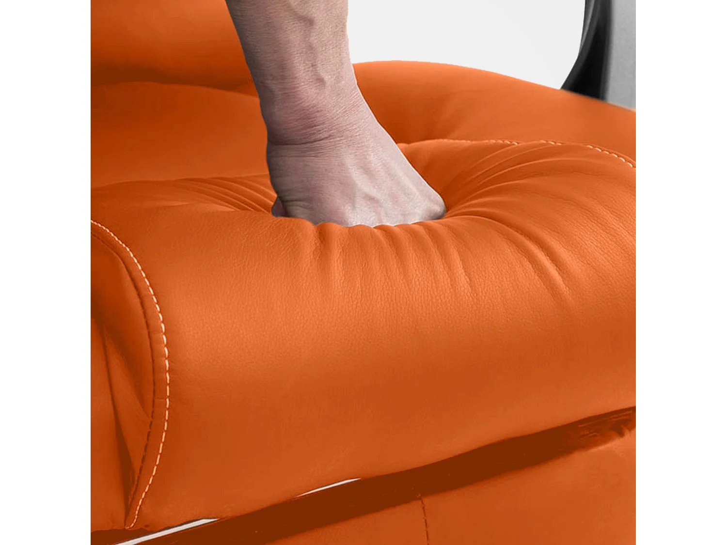 Chaise de bureau - Similicuir & Métal chromé - Orange - Pacific