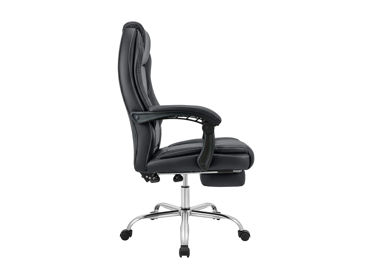 Chaise de bureau - Similicuir & Acier inoxydable - Noir - Castle