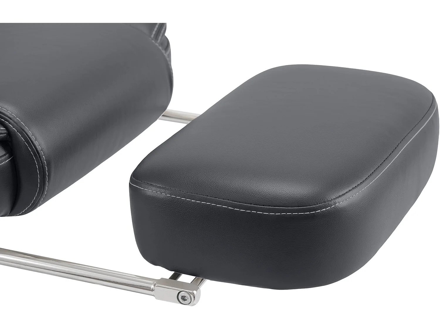 Chaise de bureau - Similicuir & Acier inoxydable - Noir - Castle