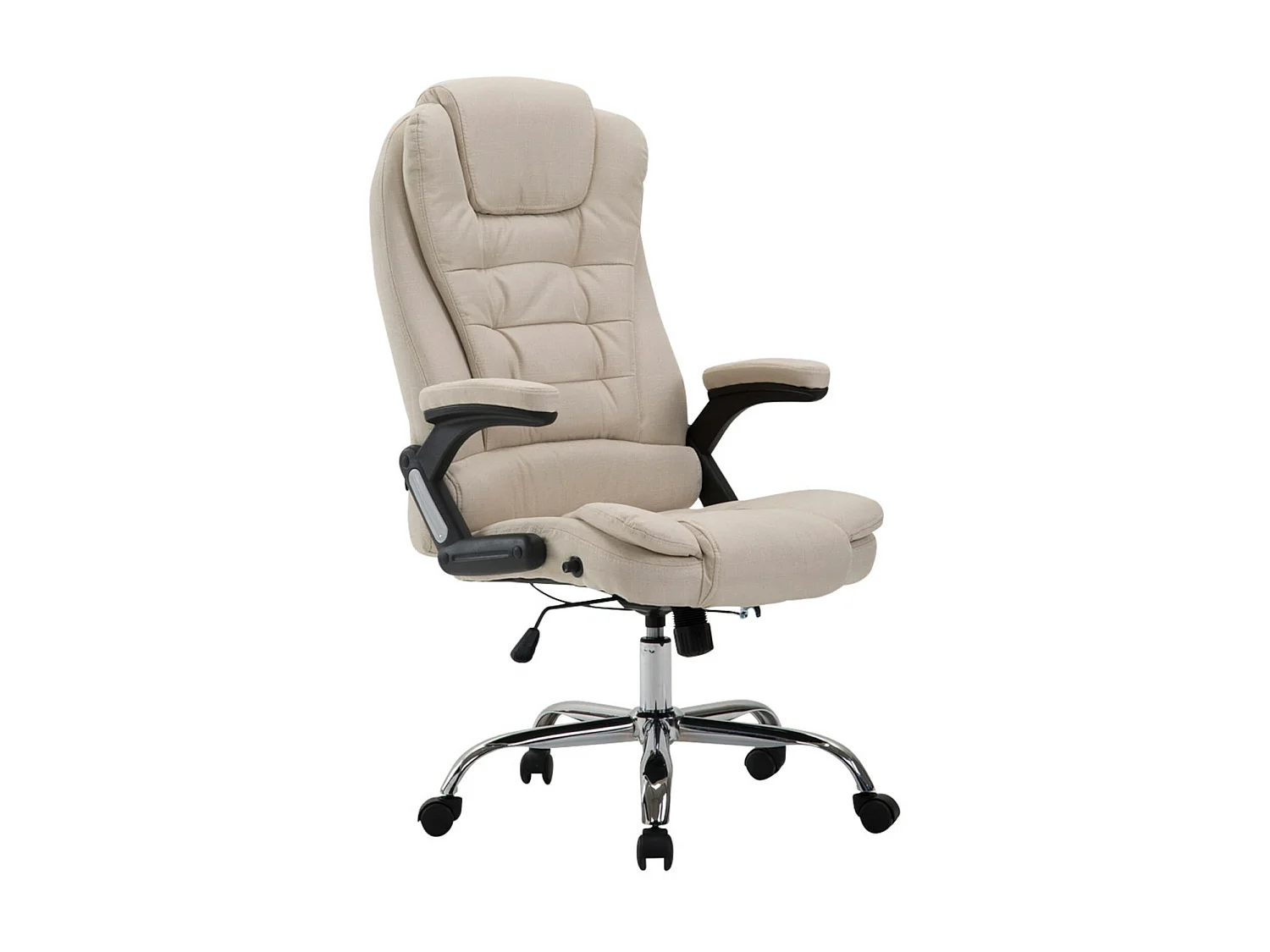 Chaise de bureau - Tissu & Blanc - Crème - Thor