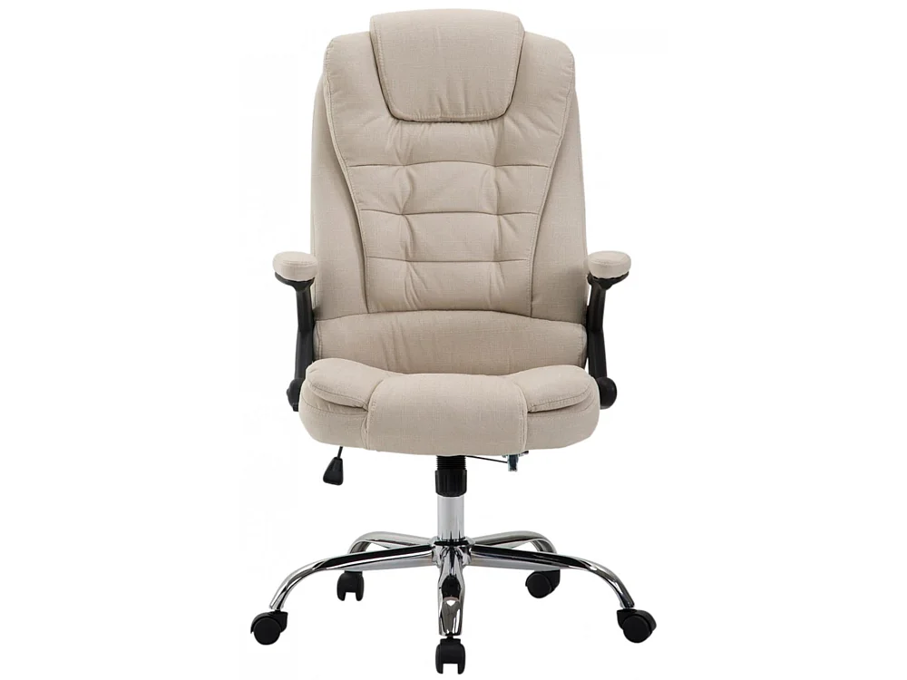 Chaise de bureau - Tissu & Blanc - Crème - Thor