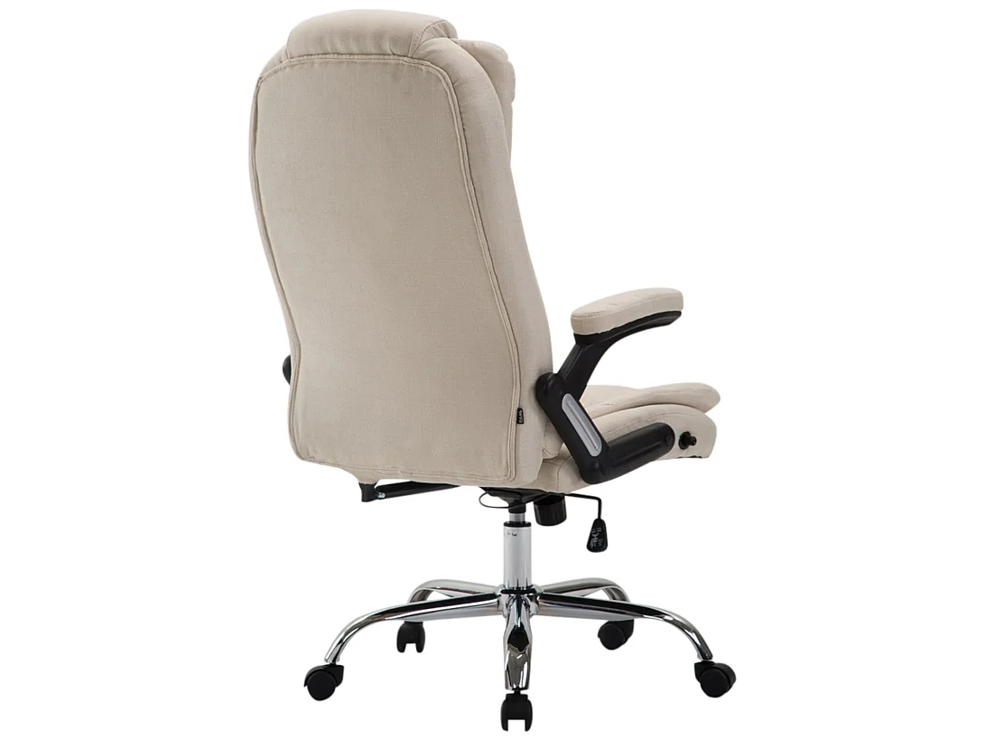 Chaise de bureau - Tissu & Blanc - Crème - Thor