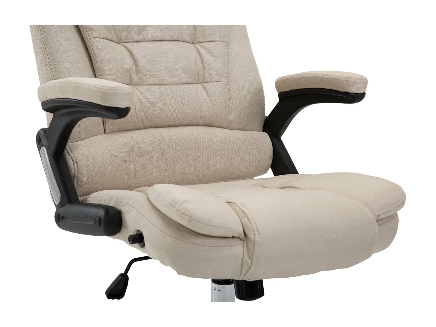 Chaise de bureau - Tissu & Blanc - Crème - Thor