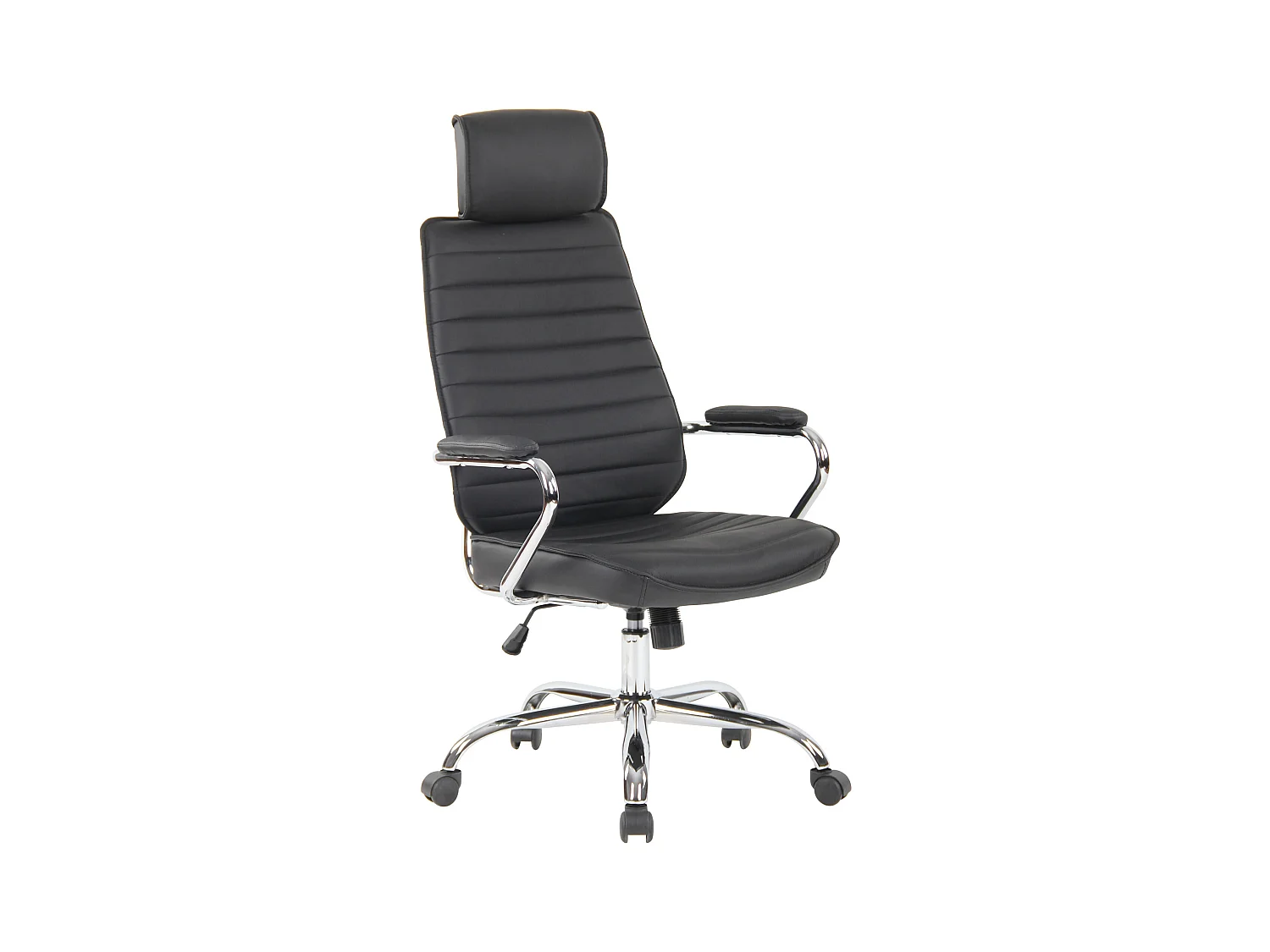 Chaise de bureau - Véritable cuir - Noir - Rako