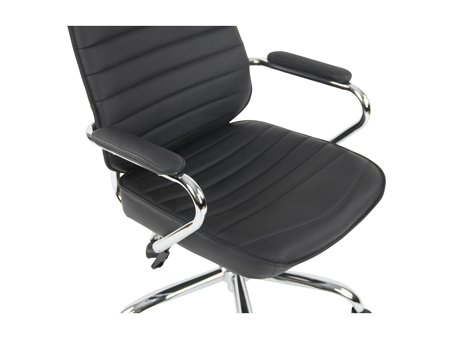 Chaise de bureau - Véritable cuir - Noir - Rako