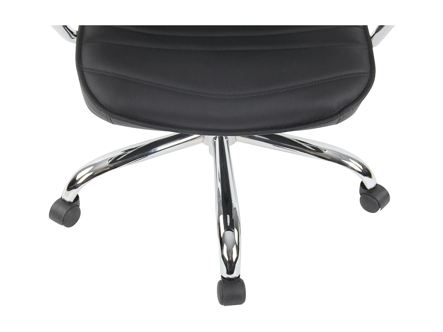 Chaise de bureau - Véritable cuir - Noir - Rako