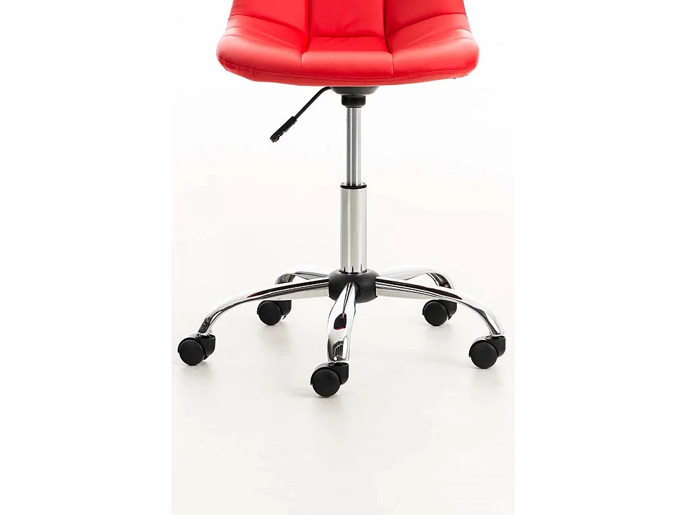 Chaise de bureau - Similicuir & Métal chromé - Rouge - Emil