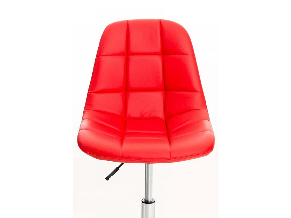 Chaise de bureau - Similicuir & Métal chromé - Rouge - Emil