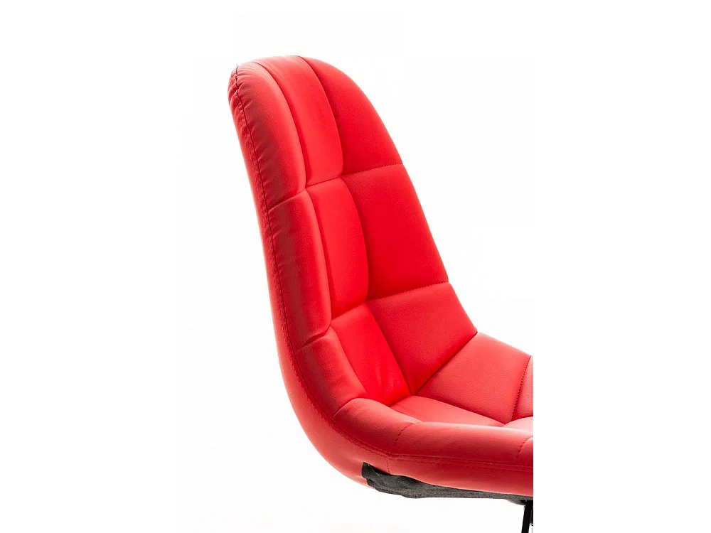 Chaise de bureau - Similicuir & Métal chromé - Rouge - Emil