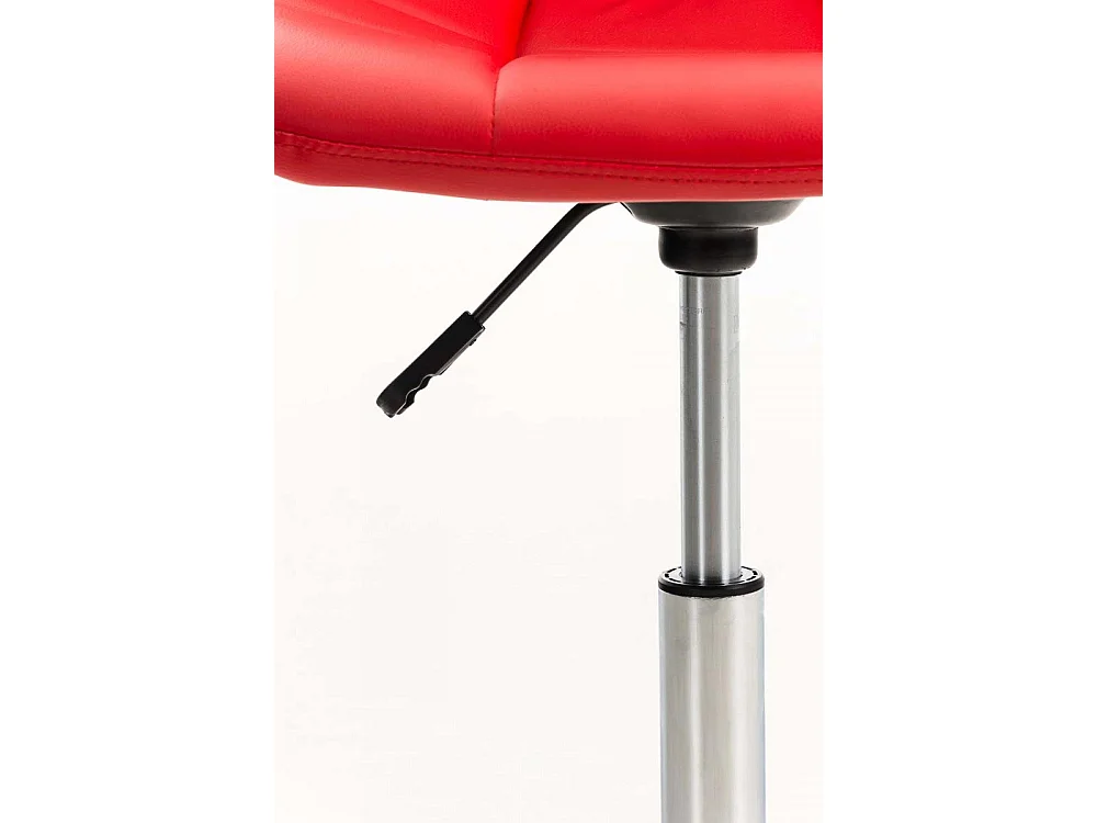 Chaise de bureau - Similicuir & Métal chromé - Rouge - Emil