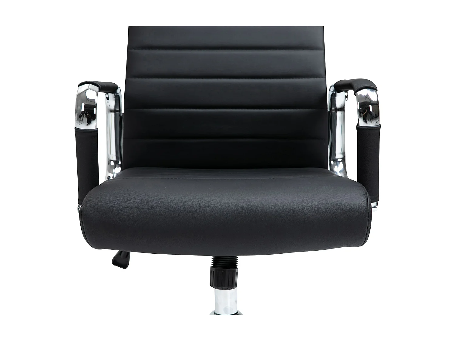 Chaise de bureau - Véritable cuir & Gris - Noir - Kolumbus