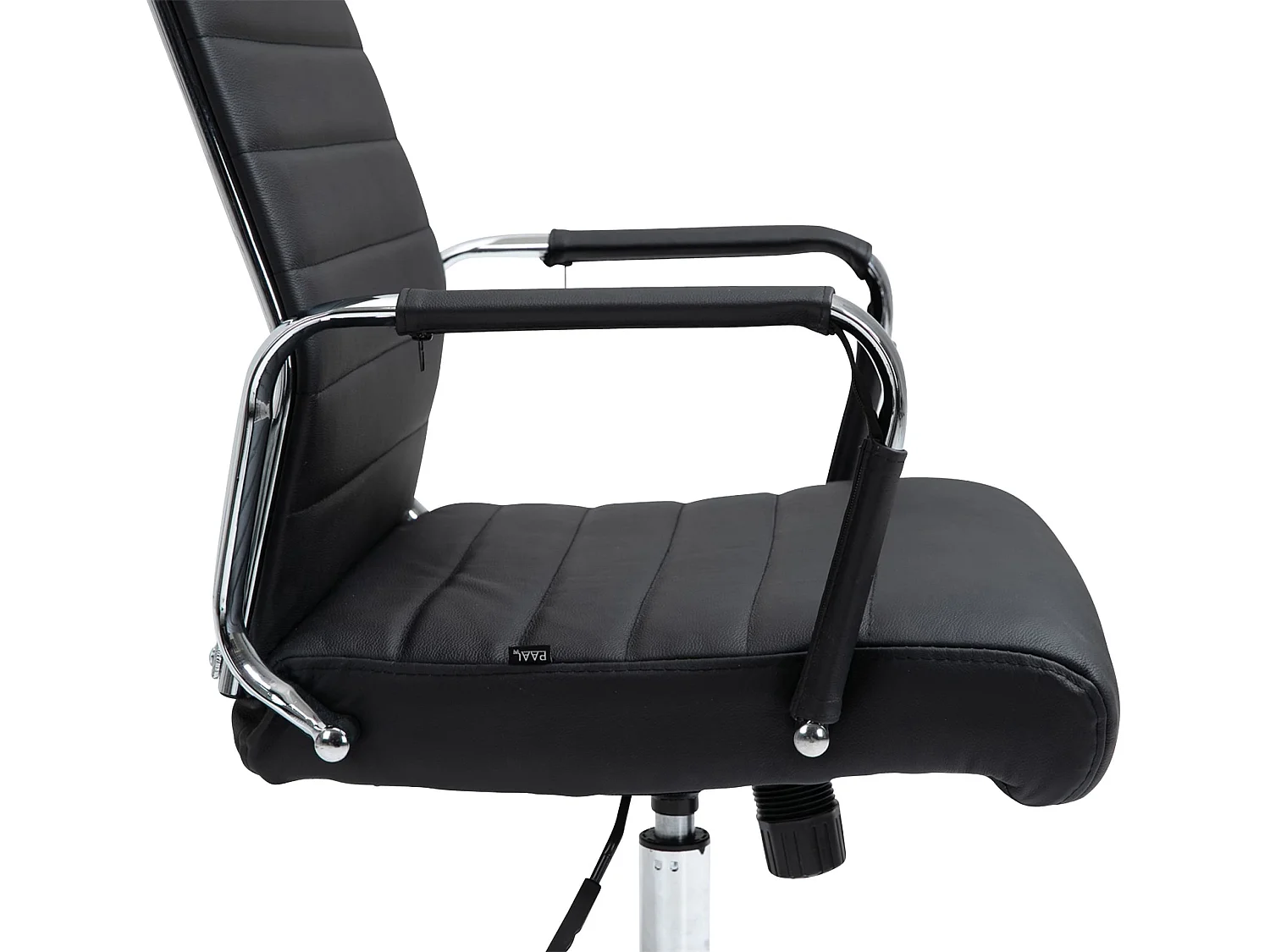 Chaise de bureau - Véritable cuir & Gris - Noir - Kolumbus