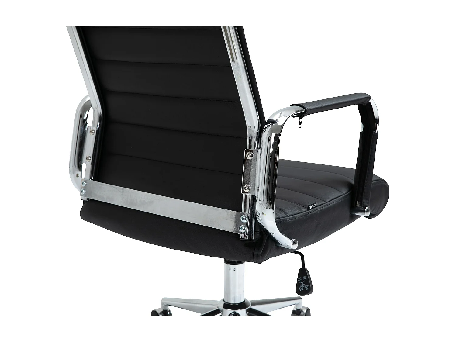 Chaise de bureau - Véritable cuir & Gris - Noir - Kolumbus