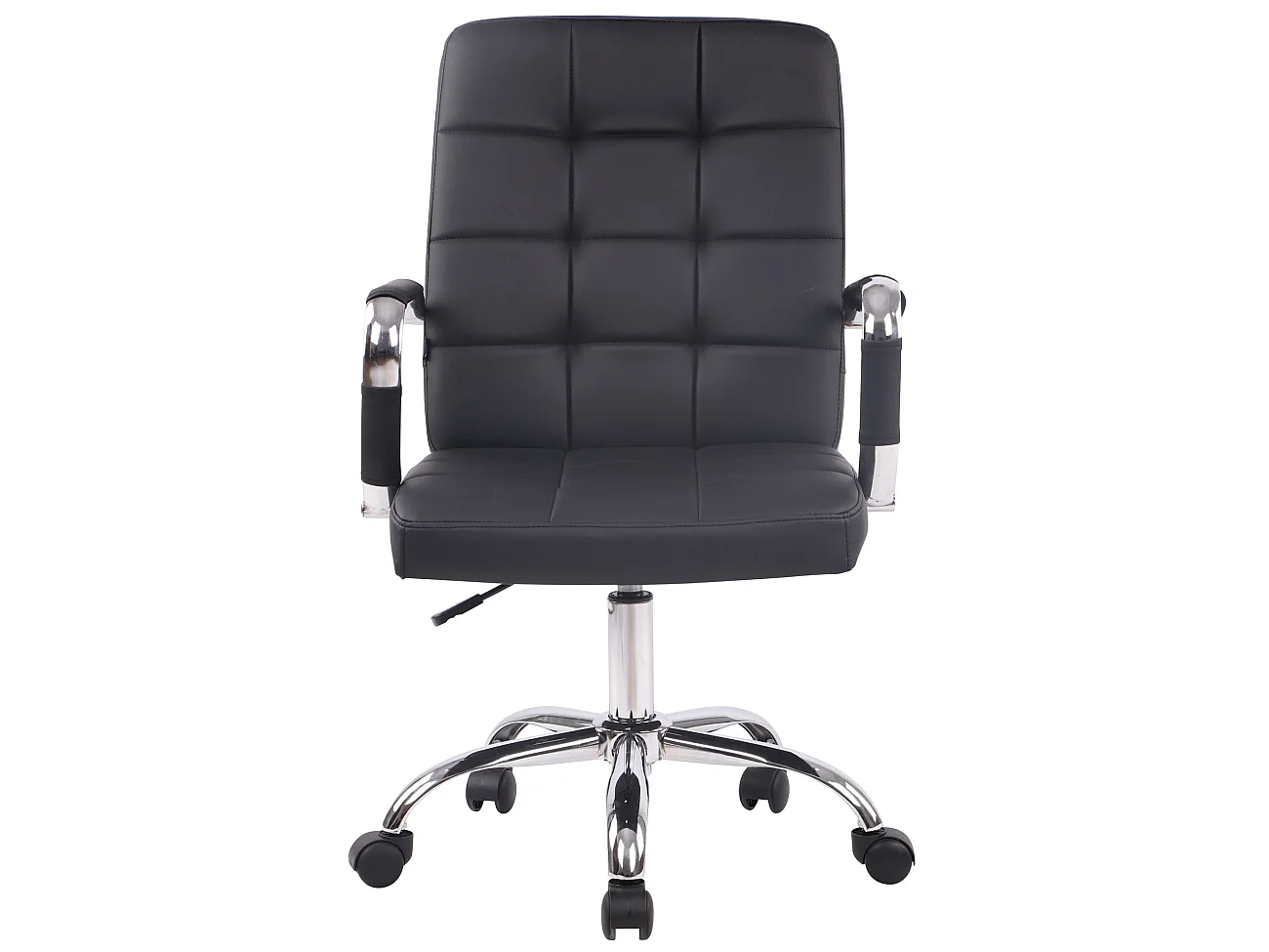 Chaise de bureau - Similicuir & Métal chromé - Noir - Deli PRO