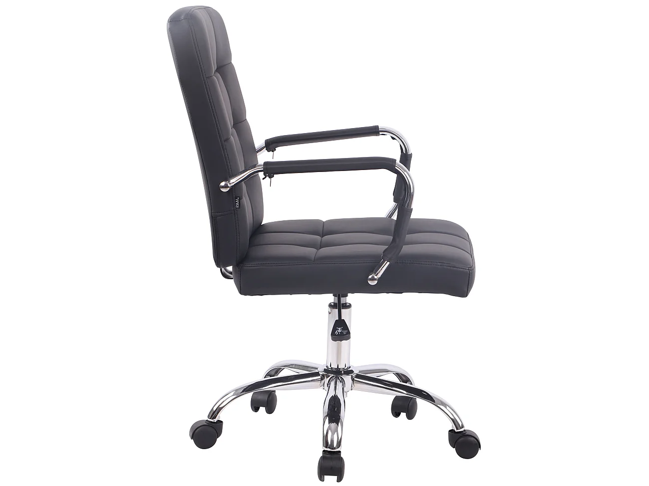 Chaise de bureau - Similicuir & Métal chromé - Noir - Deli PRO