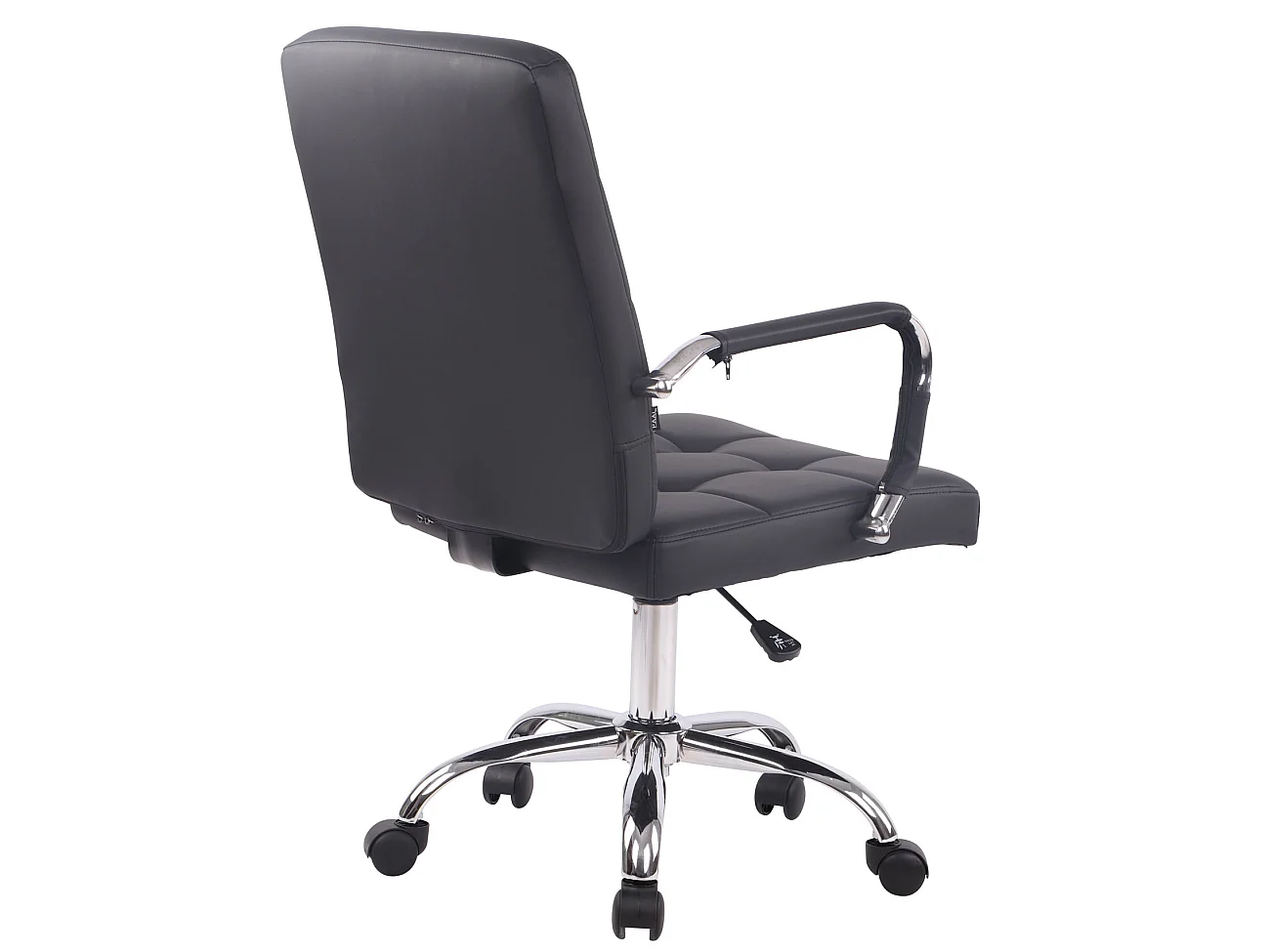 Chaise de bureau - Similicuir & Métal chromé - Noir - Deli PRO