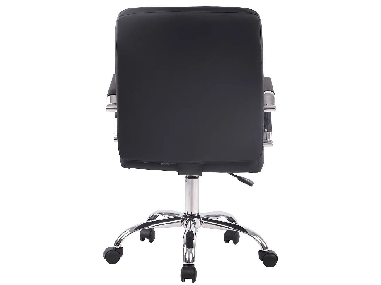 Chaise de bureau - Similicuir & Métal chromé - Noir - Deli PRO