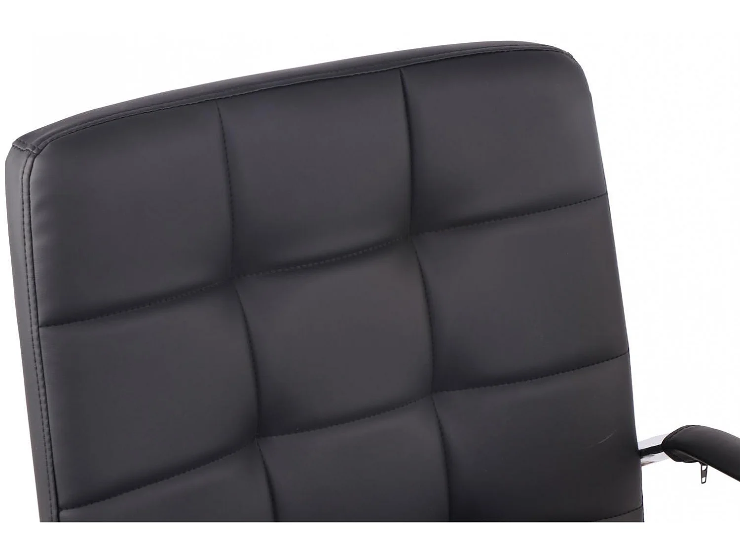 Chaise de bureau - Similicuir & Métal chromé - Noir - Deli PRO