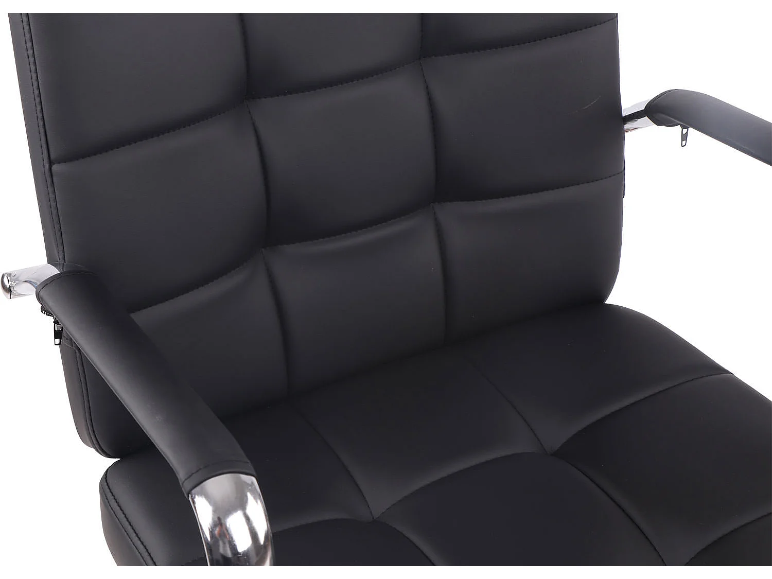 Chaise de bureau - Similicuir & Métal chromé - Noir - Deli PRO