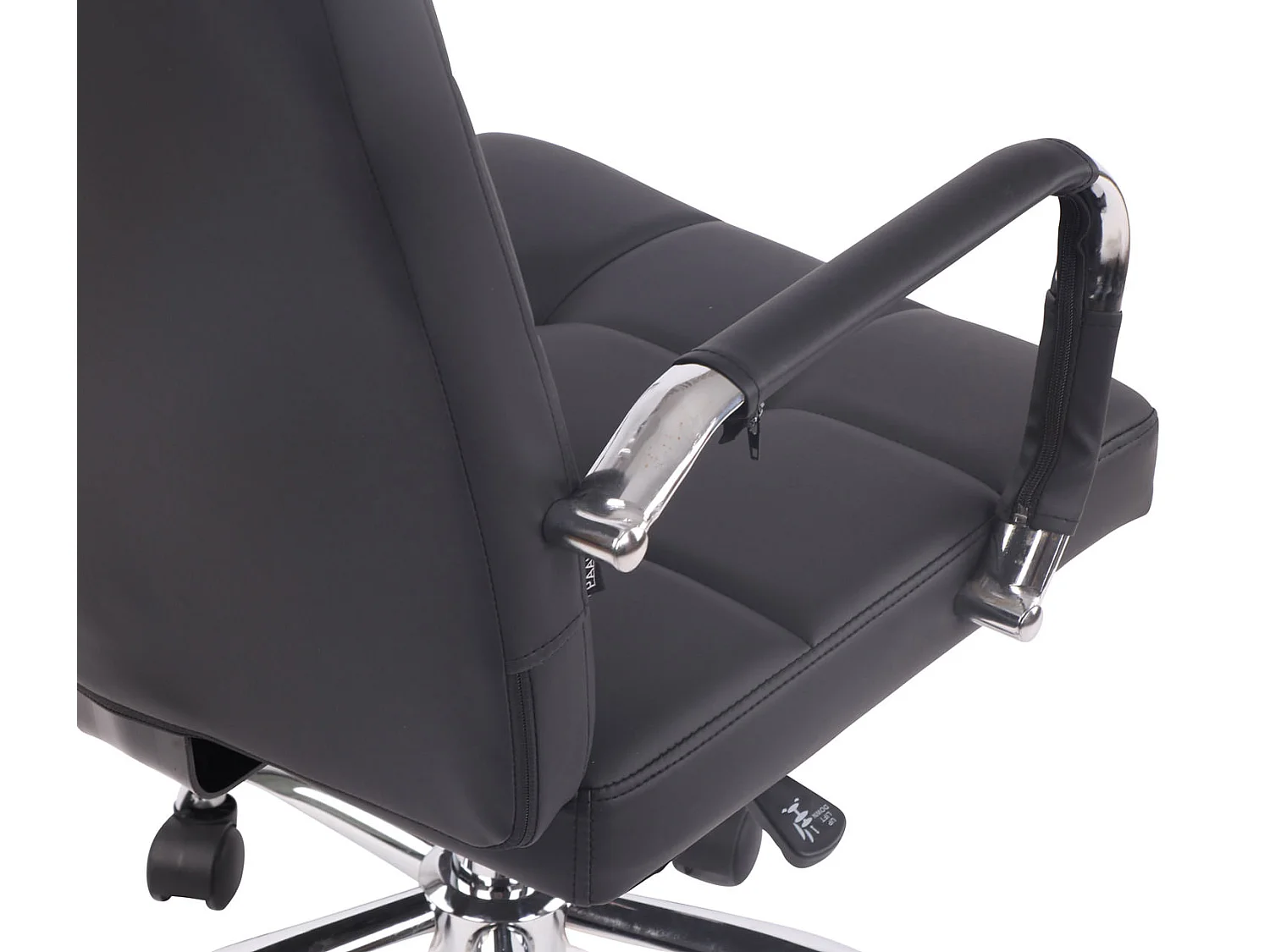 Chaise de bureau - Similicuir & Métal chromé - Noir - Deli PRO