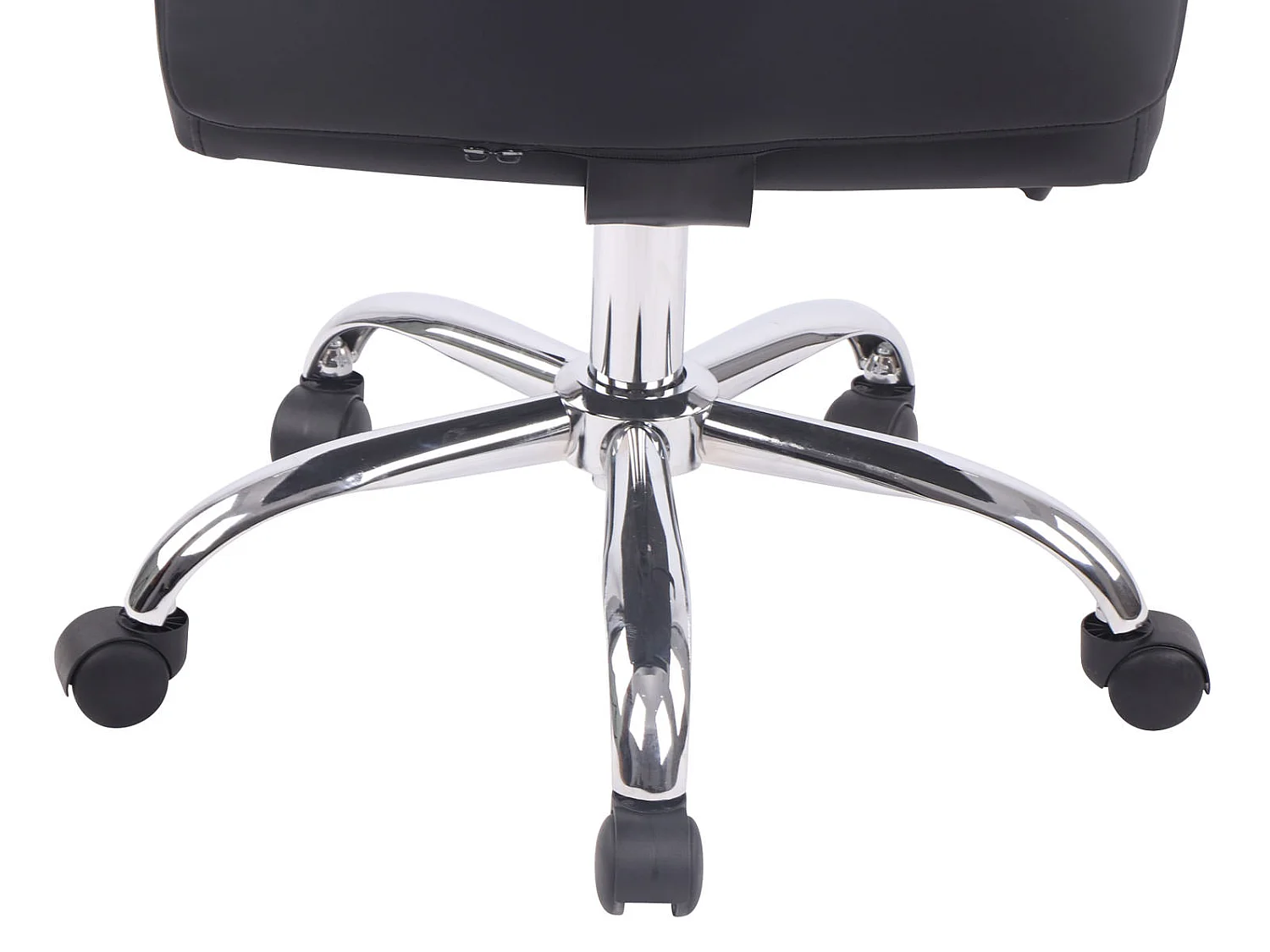 Chaise de bureau - Similicuir & Métal chromé - Noir - Deli PRO