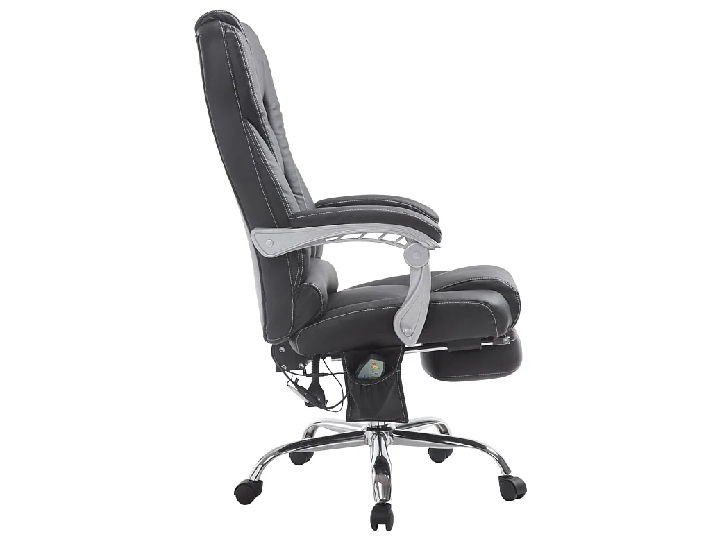 Chaise de bureau - Similicuir & Chrome - Noir - Pacific