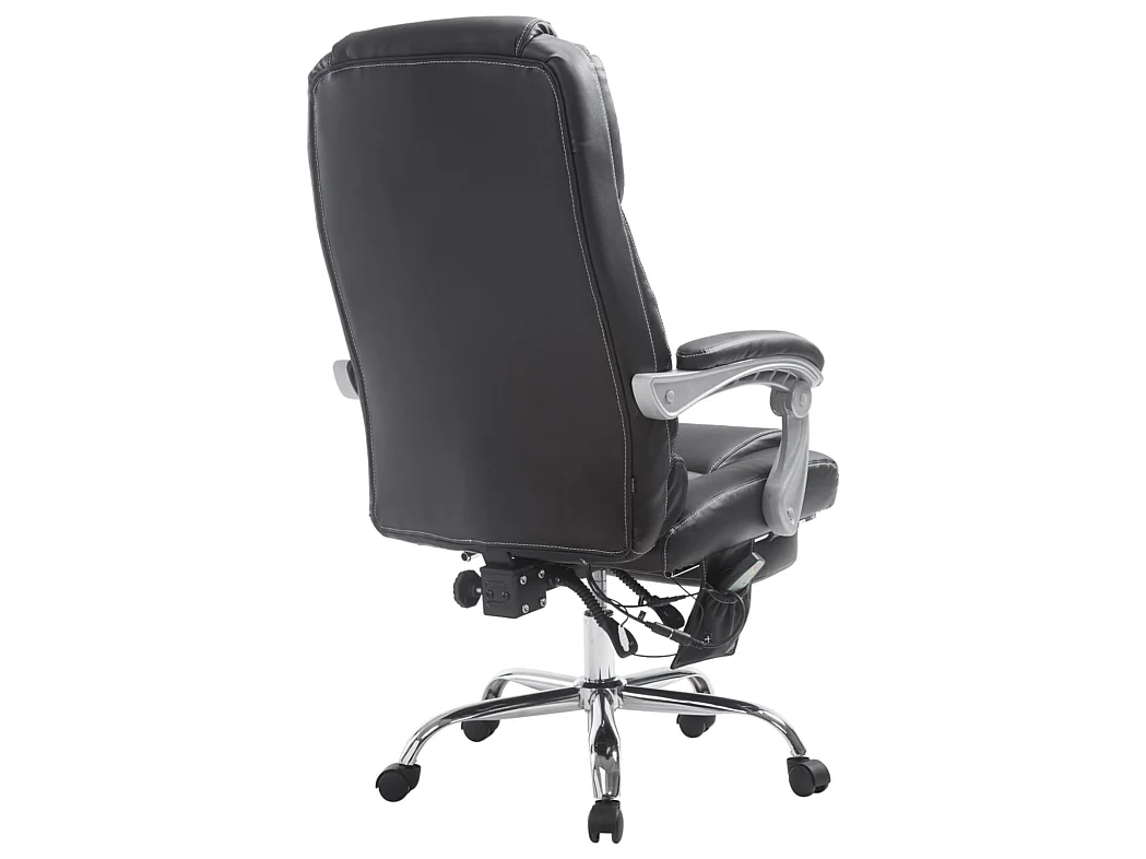 Chaise de bureau - Similicuir & Chrome - Noir - Pacific