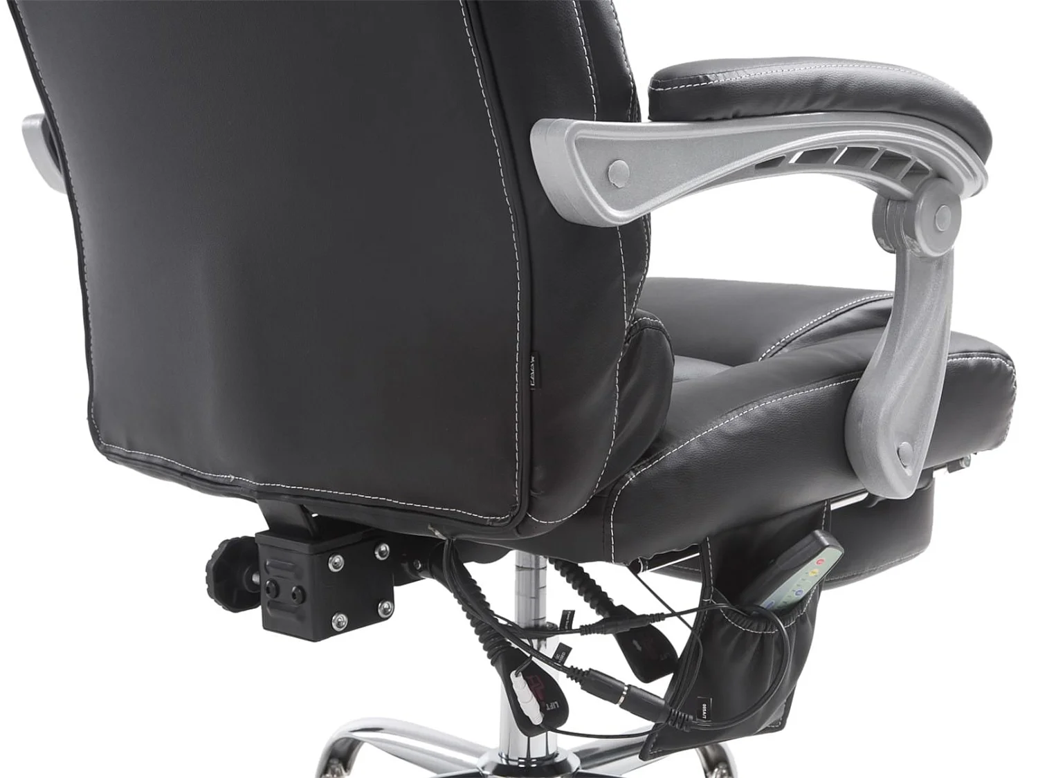 Chaise de bureau - Similicuir & Chrome - Noir - Pacific