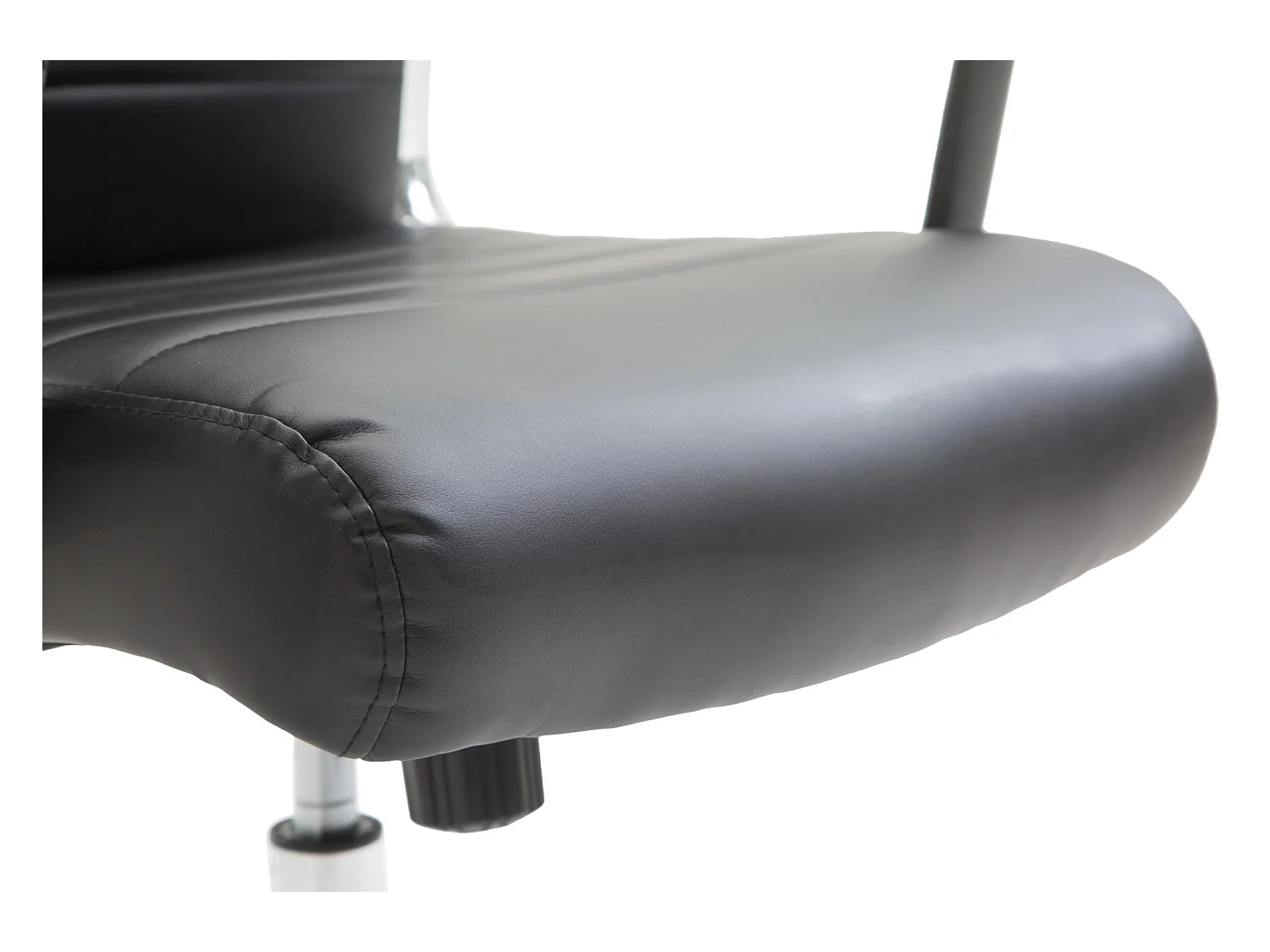 Bureaustoel - Kunstleer & walnoot - zwart - Kolumbus