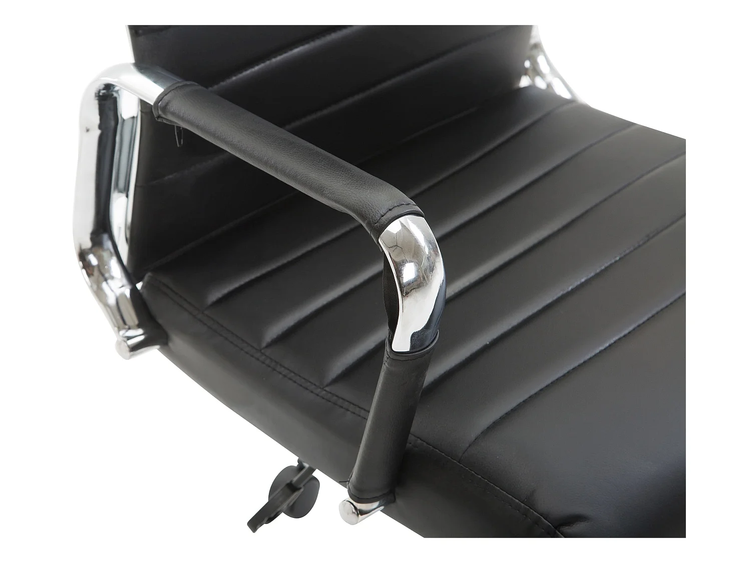 Bureaustoel - Kunstleer & walnoot - zwart - Kolumbus