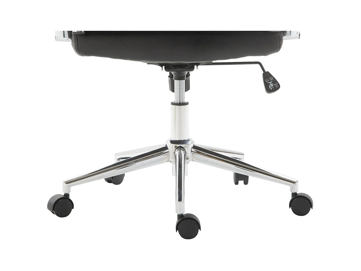 Bureaustoel - Kunstleer & walnoot - zwart - Kolumbus