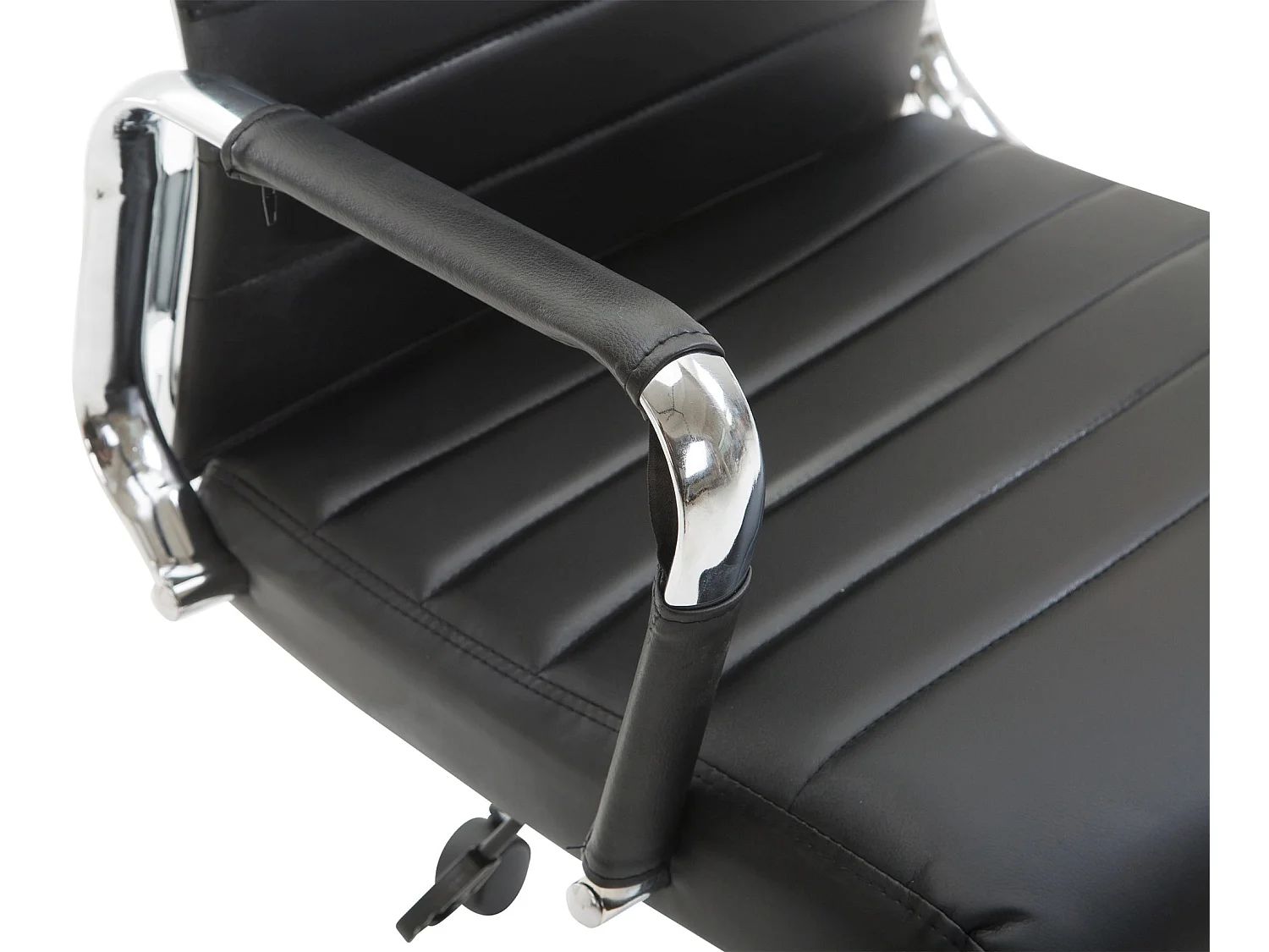 Chaise de bureau - Similicuir & Noyer - Noir - Kolumbus