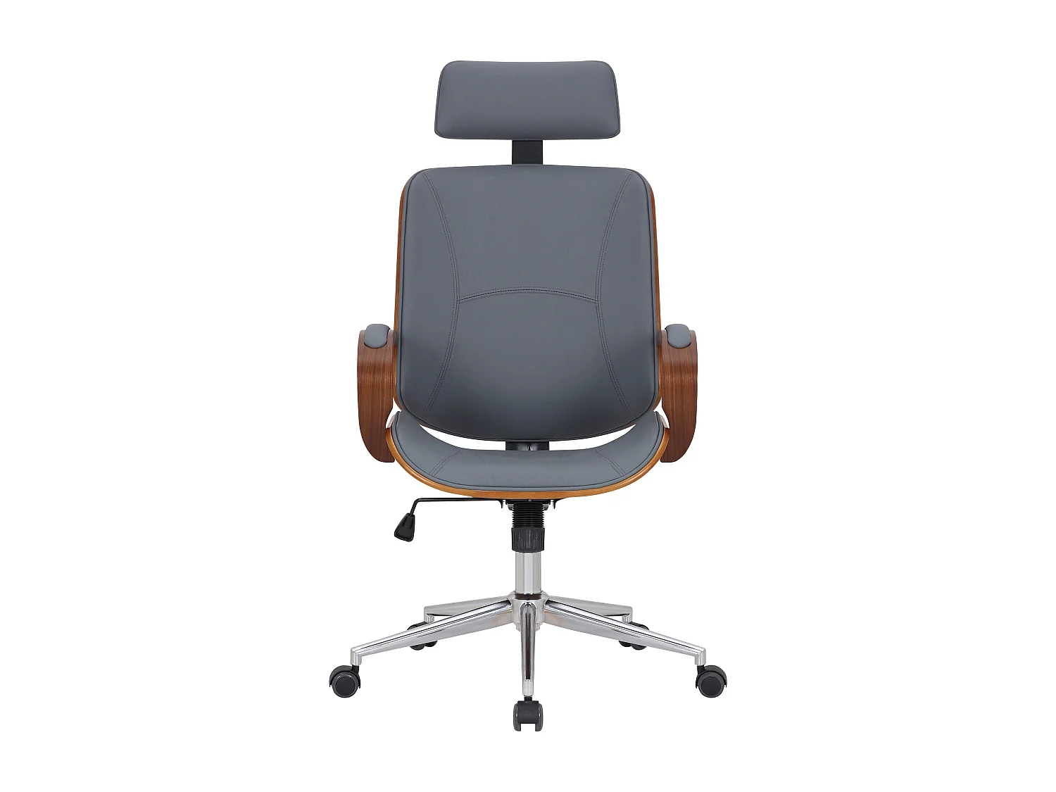 Chaise de bureau - Similicuir - Noyer / Gris - Dayton