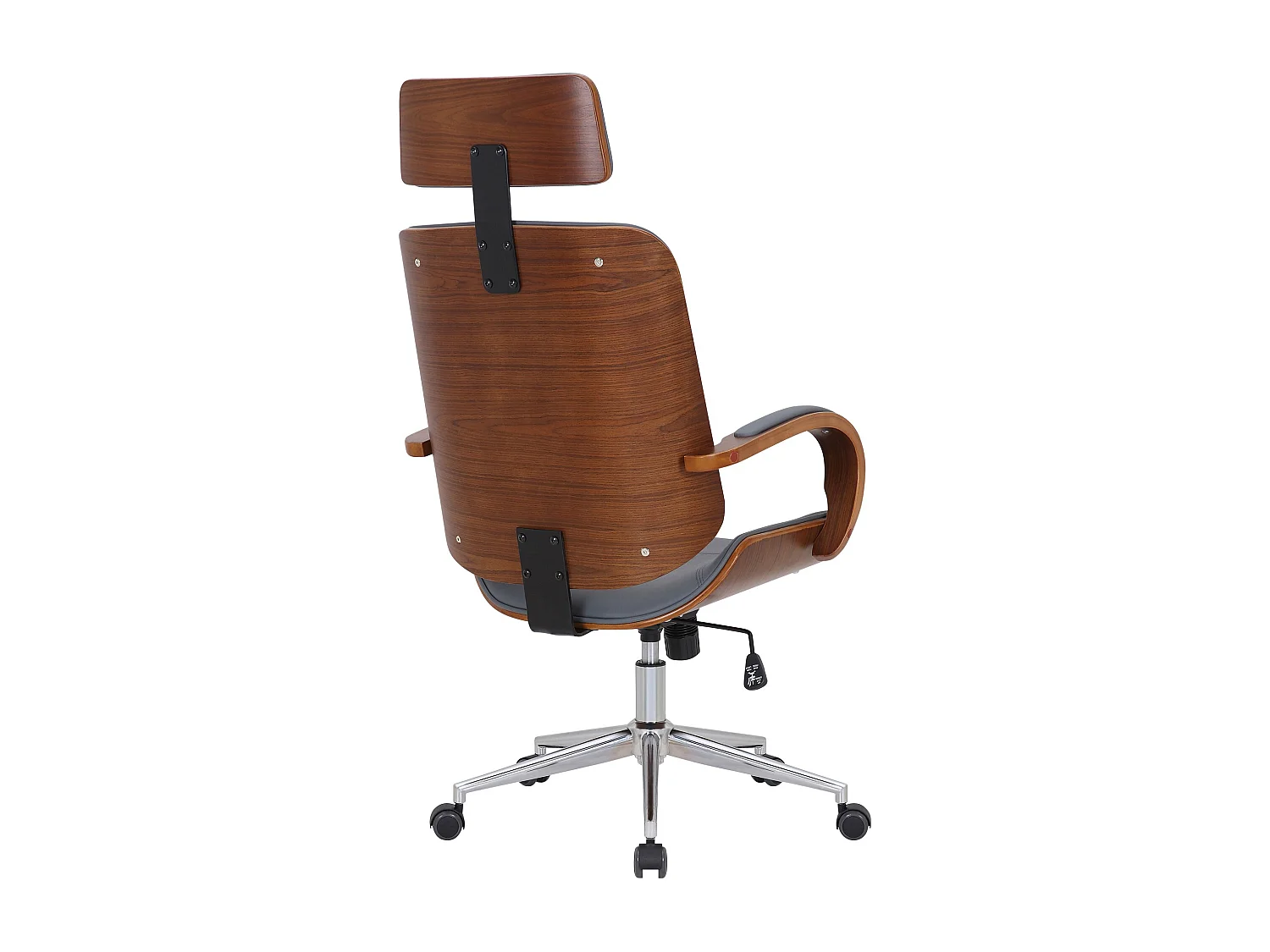 Chaise de bureau - Similicuir - Noyer / Gris - Dayton