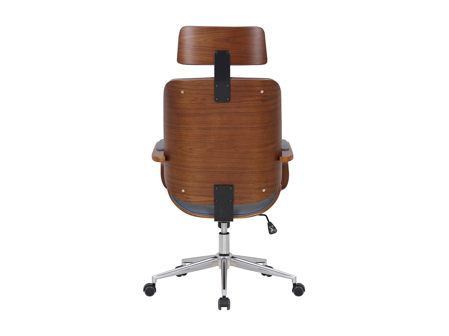 Chaise de bureau - Similicuir - Noyer / Gris - Dayton