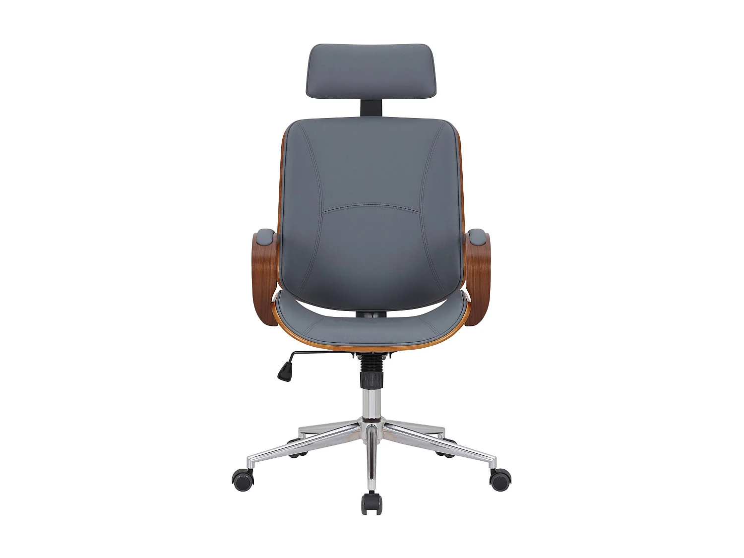 Chaise de bureau - Similicuir - Noyer / Gris - Dayton