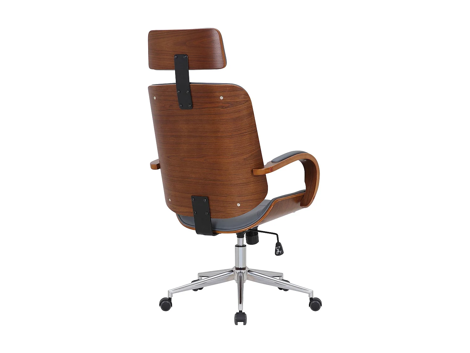 Chaise de bureau - Similicuir - Noyer / Gris - Dayton