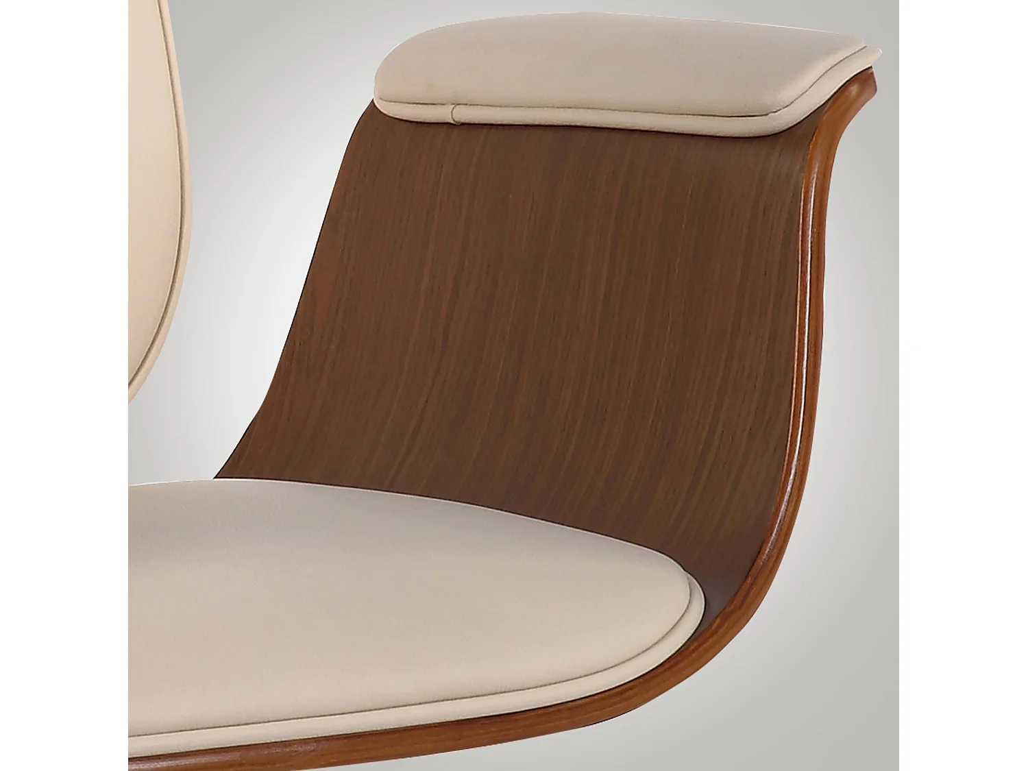 Chaise de bureau - Bois & Métal - Noyer / Crème - Kemberg