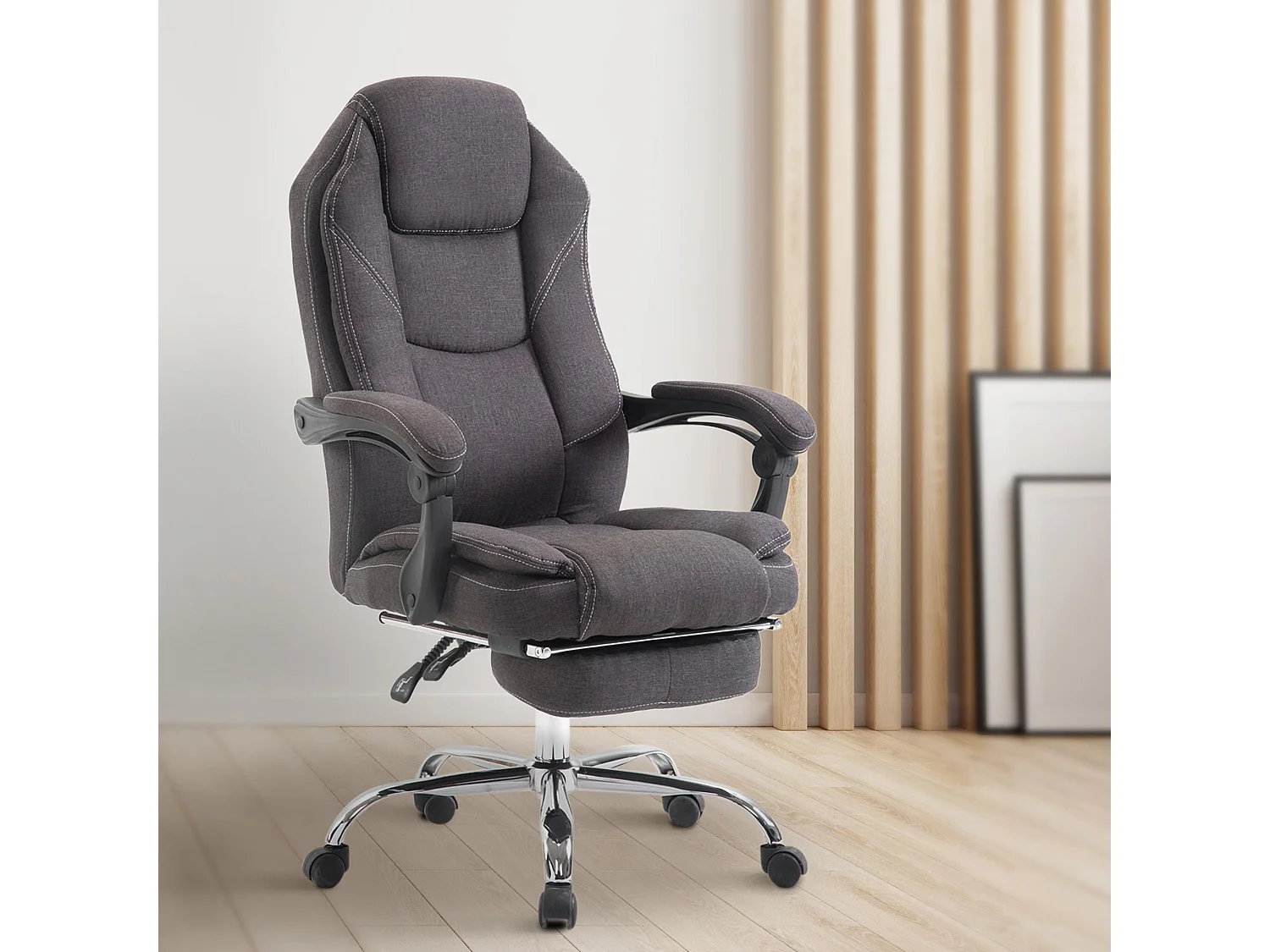 Chaise de bureau - Tissu - Gris foncé - Castle