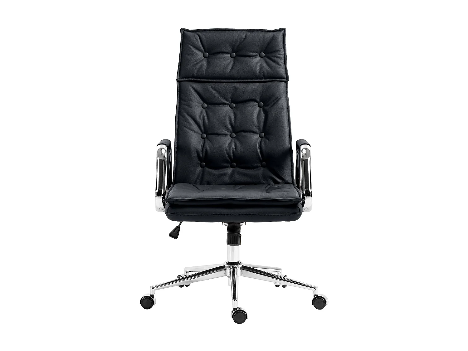 Chaise de bureau - Véritable cuir - Noir - Sotira